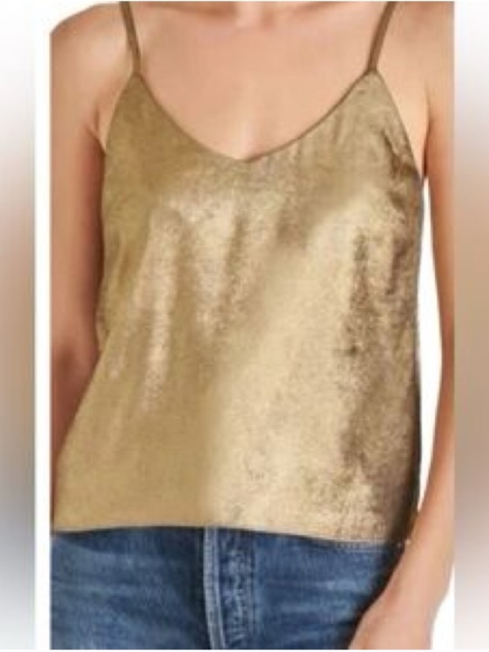 Steve Madden Metallic Gold Camisole Tank - Picture 4 of 5